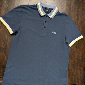 Hugo Boss Men’s Polo Shirt – Navy Blue with Contrast Trim